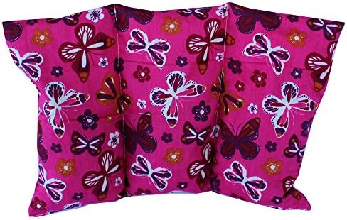 Thermal bag with cherry bones "Butterflies - rose" - 10,2x6,2in / 26x16cm - 0,330kg / 0,66lb - For cold or hot use
