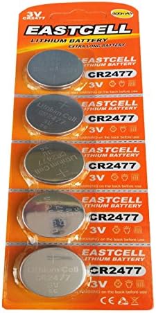 5 x CR2477 3 V Lithium Battery 900 mAh (1 BLISTER Ercard 5 Batteries) Eastcell Branded Product