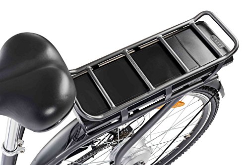 Teutoburg E-Bike, Elektrofahrrad mit HiTen Stahlrahmen in Anthrazit mit 6-Gang Shimano Kettenschaltung – Pedelec Citybike leicht, 250W & 8,8Ah / 36V Lithium-Ionen-Akku, 28 Zoll, 282686 - 9