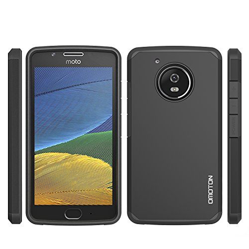 OMOTON Funda Moto G5  Doble Capa  Suave TPU Interior  Durable PC Exterior  Anti-ara  azos  Compacta Carcasa  Alta Defensa  Moto G5 Carcasa  Negro