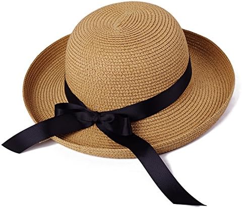 JIANCHIJY Korean Version Sun Hat Fashion Big Straw Hat In Summer SPF Sun Hats Beach Hats-E One Size