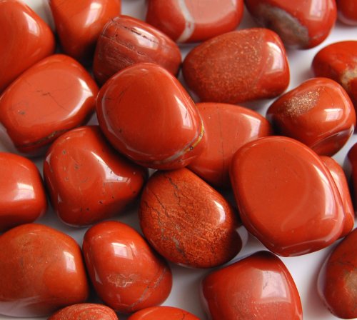 Edelsteine, polierte Trommelsteine, roter Jaspis, 1 kg