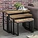 Produktbild FineBuy 3er Set Design Satztisch BALLARI Beistelltisch 3-teilig Massivholz Tisch | Industrie Couchtisch eckig modern Holztisch mit Metallbeinen | Loft Wohnzimmertisch modern | Anstelltische