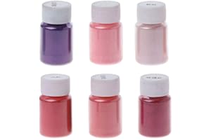 Gwxevce 6 pigmenti in Polvere di Resina di qualità cosmetica di Colore Naturale colorante Minerale di Mica Colore Rosso