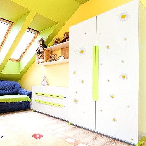 malango® 20 Gänseblümchen Aufkleber im Set für glatte Oberflächen - 3