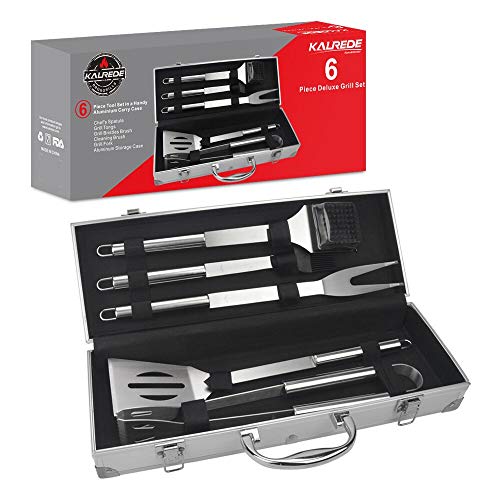 détail KALREDE Set de 5 pièces pour barbecue en acier inoxydable dans une mallette en aluminium