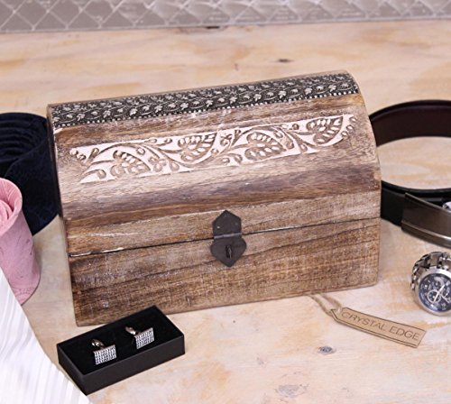 Preisvergleich Produktbild Saravati Mangoholztruhe, Aufbewahrungsbox, Limettengrün, Metalldetails