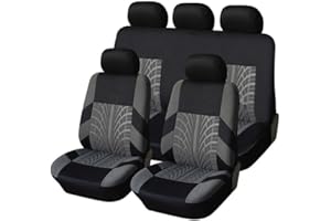 JCVT Coche Fundas Asientos para Toyota Hilux (AN120/AN130) 8.Gen 2015 2016 2017 2018 2019 2020 2021 2022 2023, Cómodo Interior Juegos Cubreasientos Protector Accesorios,A/Grey