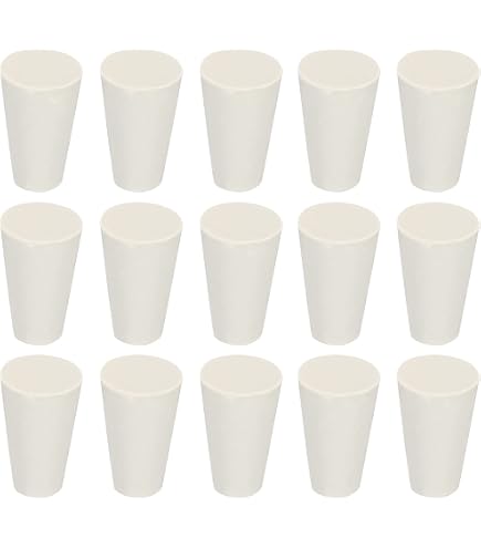 Bouchons En Silicone Percés Beiges 12-17 Mm - Lot De 5 Pour Tubes à Essai Et Flacons