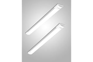 Bellanny 40W LED Batten Lights, 4ft LED Tube Light, 6500k Daylight White Ceiling Surface Mounted Light, 4800LM 180 °Beam Angle Ceiling Light for Office, Bathroom, Kitchen (2 Packs)