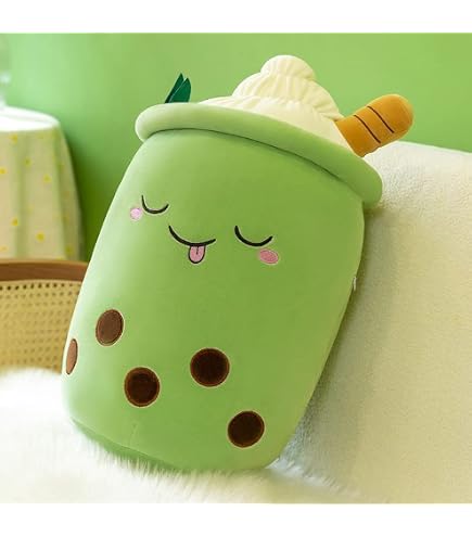 Oreiller En Peluche Thé à Bulles Kawaii Panda Boba 50cm Jaune - Doudou Doux Et Moelleux, Idéal Cadeau Pour Enfants Et Amateurs De Mignon