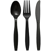 Plastic Luxury Cutlery-spoon-knife 3-Piece Black Black Set 100-Piece