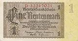  Deutsches Reich Rosenbg: 166b, Reichsdruckerei 8stellige Kontrollnummer bankfrisch (I) 1937 1 Rentenmark (Banknoten für Sammler)