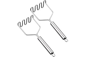NINVVS 2 Pieces of Stainless Steel Potato Masher, Manual Masher, Kitchen Cooking Accessories, Food Rammer appliances, Wavy Masher, for Pumpkin, Sweet Potato and Cheese (90 * 235mm)