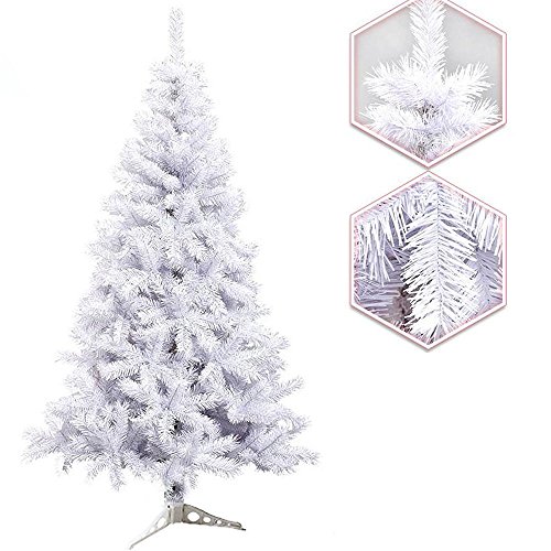 Hengda 120 cm Aprox. Nexos Trading - Árbol de Navidad Artificial (200 Unidades, con Soporte de plástico), Color Blanco