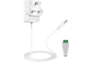 Lonnky 12V 1A Power Supply Adapter for LED Strip Lights & CCTV Camera, Ideal for Home Decoration, Parties, Bedroom, White