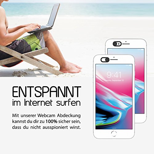 Webcam Abdeckung mit Geschenkbox by innoGadgets | Laptop Webcam Cover | Anti-Spionage Schutz, Kamera Sticker | Ultra dÃ¼nnes Design | Starker Halt mit 3M-Tape + GRATIS E-Book Ã¼ber die gefÃ¤hrlichen Hacker-Angriffe | 10er Pack, schwarz