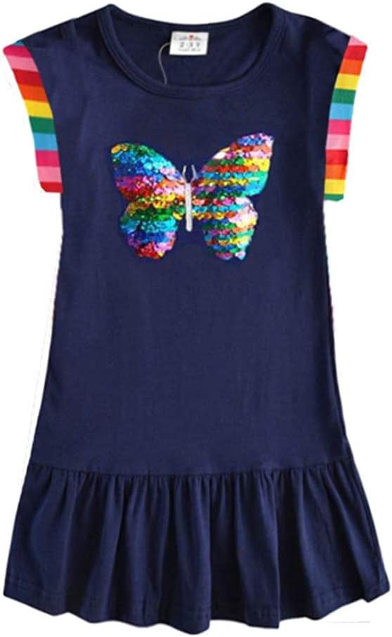 VIKITA Vestido Floral Manga Corta Algodón Niñas