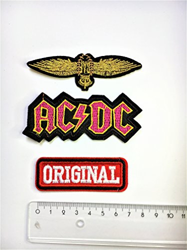 Patch Sticker 8 Stück Aufnäher Kleidung Patch AC/DC, Route 66, Zunge, Original, Stern, und Mehr - 2