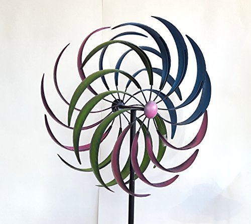 Windrad XL Garten Mallorca, doppelläufig, Metall, 61×210 cm - 5