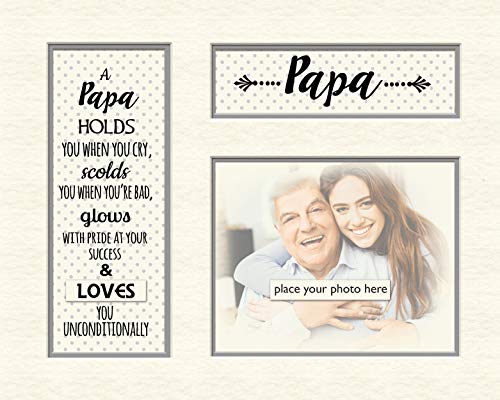Online Street Papa - Soportes de Memoria para Marco de Fotos, 25,4 x 20,3 cm, diseño de Lunares, Color Gris