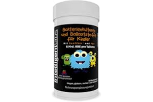 Cultures Vivantes & Fibres pour Enfants par Intelligent Labs, avec Sunfiber et FOS, minimum 6 milliards d'UFC par comprimé, 60 comprimés à croquer