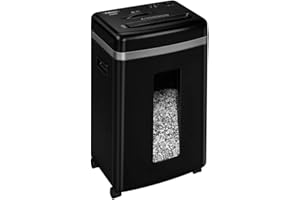 Fellowes Destructeur de Documents 450M 1 à 3 utilisateurs, Haute confidentialité, Micro Coupe, Corbeille extractible 22L, Capacité : 9 Feuilles, Noir, 4074101