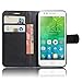 Price comparison product image SMTR lenovo VIBE C2 (5") Premium Leather Wallet case Cover Leather Wallet Flip Cover with magnetic clasp for lenovo VIBE C2 Smart Phone-Black