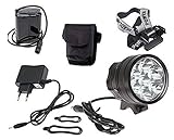 Theoutlettablet® Luce anteriore per bici 12000 lumen Torcia anteriore LAMP 9x CREE XM-L U2 Bicicletta / bicicletta Luce LED Luce frontale LED per manubrio bicicletta (9 luci, 12000 Lumens) con batteria e caricabatteria COLORE NERO