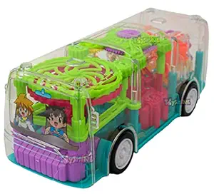 Toyshine Transparent Bus Concept Musical and 3D Lights Kids Transparent Car, Toy for 2-5 Year Kids Baby Toy