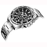 LLLS Men es Analogue Quarz Watch mit Edelstahlgurt Sports Casual Fashion Business Waterproof Chronograph Calendar