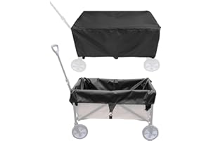 YUJHON Wagon Cover Folding Festival Trolley Cover, Garden Trolley Cover 420D Waterproof Wagons Cart Cover 38 x 22 x 20 Inch