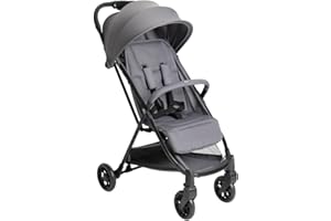 Chicco Poussette Urbino, 0 plus Mois - 22 Kg, Poussette Bebé Légere et Compacte, Confortable, Pliage d'une seule main, Capote Extensible avec Protection Contre la Pluie UV50 Plus, Repose-Jambes, Gris