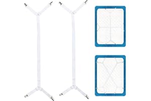 NOKDAL 2 Stück Bettlakenspanner Verstellbar Lakenspanner für Bettlaken Spanngurte Spannbettlaken Halter Bügeltischspanner mit Metallclips Topper Befestigung für Bettlaken, Matratze,BüGelbrett Ode