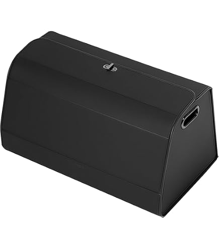 Organizer Per Bagagliaio Auto Pieghevole - In Pelle Impermeabile, Con Coperchio, Tasche, Design Antiscivolo, Nero