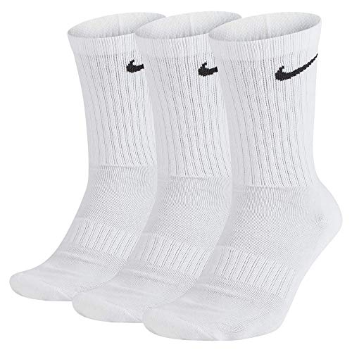 Nike Everyday Cush Crew 3PR Chaussettes Homme, White/Black, FR : L (Taille Fabricant : L)