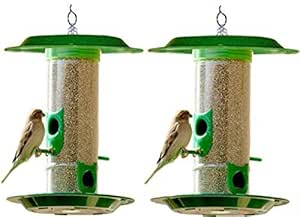 Amijivdaya Medium Bird Feeder With Hut Pack Of 2 Amazon In