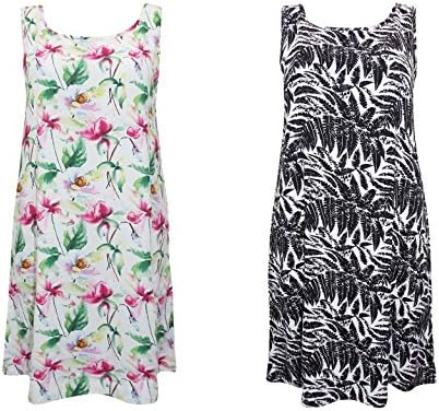 Plus Size Twin Pack Beach Cover up Dresses Size 14, 16, 18, 20, 22 UK (Multicolour, 22)