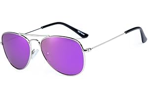 Rocf Rossini Lunettes de Soleil Enfant Filles Polarisées Cat. 3 Lunettes de Soleil pour Bébé Garçons en Métal 2-12 Ans