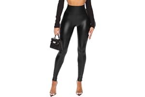 Navneet Women Wet Look Leggings Faux Leather Trousers High Waist Leather Leggings Club Party Outfits Going Out
