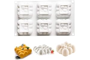 OCPO KITCHEN Moule en Silicone en Forme de Nuage pour Faire Gâteaux, Desserts, Pâtisseries, Crème Glacée, Pudding, Gelée, Décoration de Gâteau, sans BPA (6 cavités)