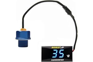NORXI Termometro elettronico per moto, temperatura olio digitale, con adattatore sensore di temperatura (blu, M20 x 1,0)