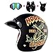Price comparison product image Etro helmet four seasons Comfortable Cruiser Harley half-shell motorbike motor car 3/4 leather helmet free Goggles/Windproof Mask/Glovess,Red,M