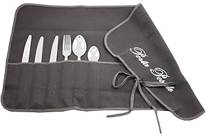 MAGIE DI CASA Porta Posate in Panno cm.35x62 Ricamato - imbustato a 1 - Made in Italy (Grigio)