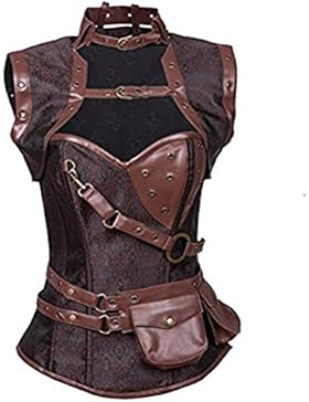 Lover-Beauty Damen Gothic Korsage Vollbrust Vintage Corsage Steampunk Korsett