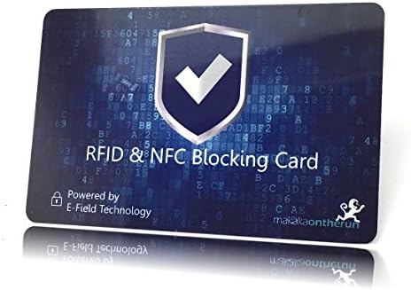 MakakaOnTheRun® RFID Blocker Card - DEKRA Tested I Maximum Data Security Thanks to 360° RFID Protection for Wallets, EC & Credit Card I Extra Thin RFID Card I NFC Protection