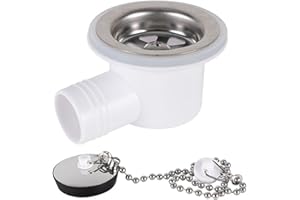 Zilimontt Raccord de vidange d'évier en acier inoxydable pour camping-car, bateau, caravane, blanc, 7,6 cm, matériau PP