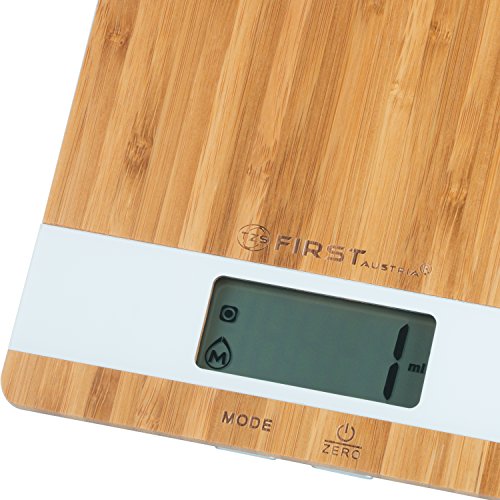 Digitale-Slim-Bambus-Küchenwaage in 1g bis 5kg, Betrieb mit zwei AAA-Batterien, echtes Bambusholz, Volumenfunktion, elektrische Haushaltswaage,digitale Slim Waage, Briefwaage - 3