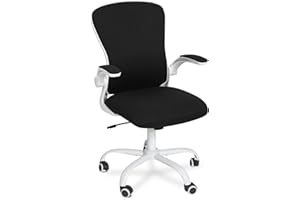 Fullwatt Office Chair, Flip-up Armrest Ergonomic Desk Chair Computer Task Chair Mesh with Armrests lumbar support Mid-Back for Home Office Conference Study Room, Black
