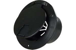 JR Products 541-3-A Black Deluxe Round Electric Cable Hatch with Back